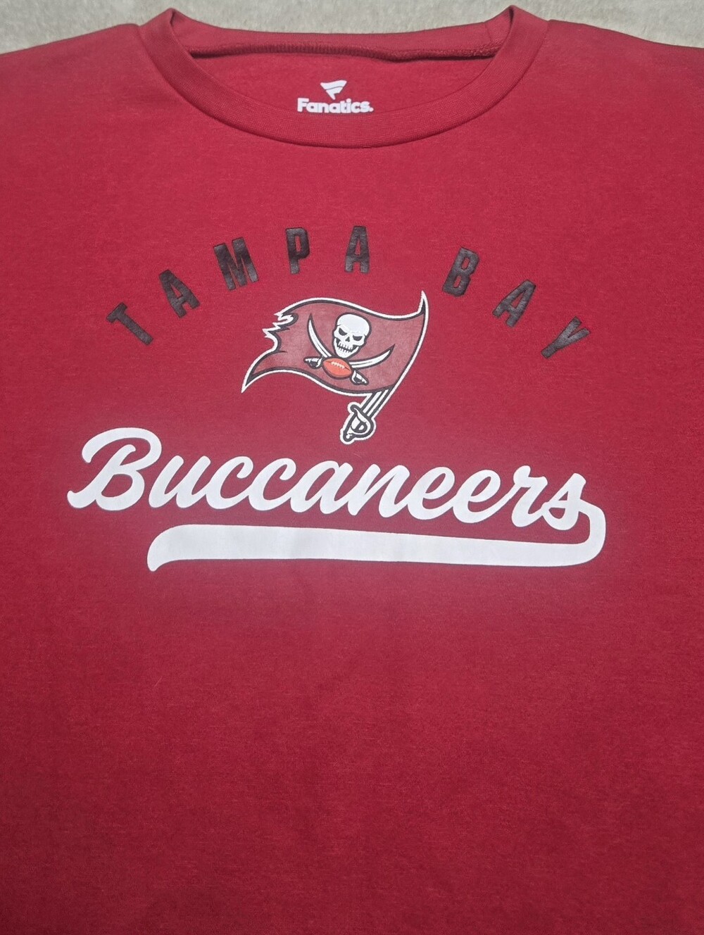 Fanatics Red Tampa Bay Buccaneers Script Sweatshirt Women's Size XL NFL